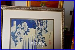 Katsushika Hokusai Authentic Woodblock Print Yoro Waterfall in Mino Province