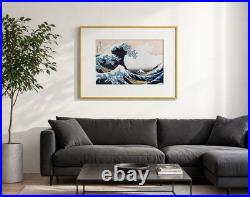 Katsushika Hokusai Japanese Woodblock Print Great Wave Kanagawa Framed Ukiyo-e