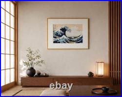 Katsushika Hokusai Japanese Woodblock Print Great Wave Kanagawa Framed Ukiyo-e