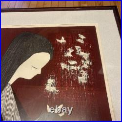 Kawano Kaoru Butterflies Woodblock Print Framed Art 22.8x30.1 in Japan
