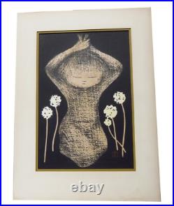 Kawano Kaoru Woodblock Print Short Hair Tanpotsu Seed Tampopo Signed