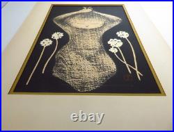 Kawano Kaoru Woodblock Print Short Hair Tanpotsu Seed Tampopo Signed