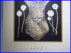 Kawano Kaoru Woodblock Print Short Hair Tanpotsu Seed Tampopo Signed