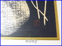 Kawano Kaoru Woodblock Print Short Hair Tanpotsu Seed Tampopo Signed