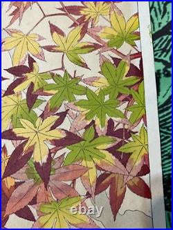 Kawarazaki Shodo Japanese Woodblock Print Autumn leaves plants Shin Hanga