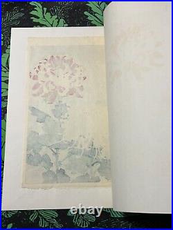 Kawarazaki Shodo Japanese Woodblock Print CHRYSANTHEMUM Flower plants KIKU