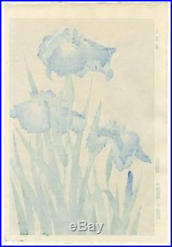 Kawarazaki Shodo Vintage JAPANESE WOODBLOCK Flower PRINT Iris