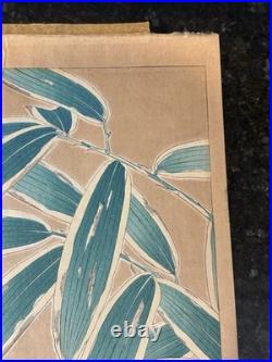 Kawarazaki Shodo Woodblock Print Fukujusou and Bamboo Adonis Flower 1st Edition