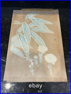 Kawarazaki Shodo Woodblock Print Fukujusou and Bamboo Adonis Flower 1st Edition