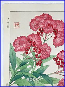 Kawarazaki Shodo Woodblock Print Oleander Kyoto Unsodo Flower Prints