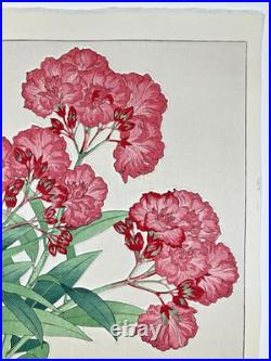 Kawarazaki Shodo Woodblock Print Oleander Kyoto Unsodo Flower Prints