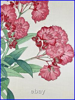 Kawarazaki Shodo Woodblock Print Oleander Kyoto Unsodo Flower Prints