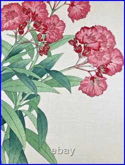 Kawarazaki Shodo Woodblock Print Oleander Kyoto Unsodo Flower Prints