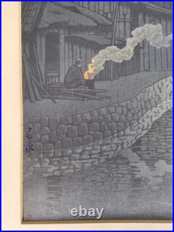 Kawase Hasui Daimotsu, Amagasaki Japanese Woodblock Wanatabe Shozaburo 1940