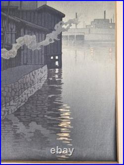 Kawase Hasui Daimotsu, Amagasaki Japanese Woodblock Wanatabe Shozaburo 1940