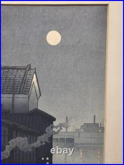 Kawase Hasui Daimotsu, Amagasaki Japanese Woodblock Wanatabe Shozaburo 1940