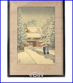 Kawase Hasui (Japanese 1883-1957) Woodblock Print Snow at Hie Shrine, 1931