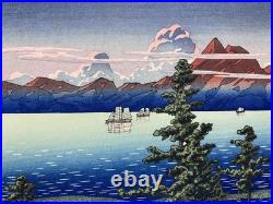 Kawase Hasui Japanese Woodblock Print Mount Unzen (Unzendake) /The Eight Views