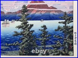 Kawase Hasui Japanese Woodblock Print Mount Unzen (Unzendake) /The Eight Views Kawase Hasui Japanese Woodblock Print Mount Unzen (Unzendake) /The Eight Views