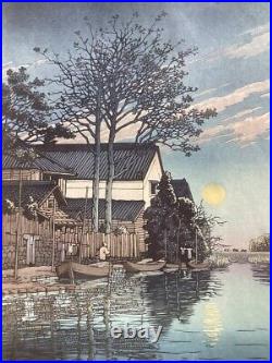 Kawase Hasui Japanese Woodblock Print Shin Hanga Evening at Itako ukiyo-e