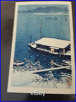 Kawase Hasui Japanese Woodblock Print Snow at Arakawa River