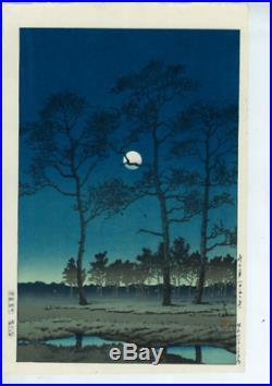 Kawase Hasui Japanese woodblock print Tsukitoyamagahara in winter-first print