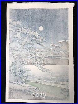 Kawase Hasui Japanese woodblock shin hanga Spring Moon Ninomiya Beach ukiyo-e