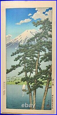 Kawase Hasui Lake Kawaguchi Japanese Woodblock Print Original 1932