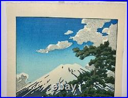 Kawase Hasui Lake Kawaguchi Japanese Woodblock Print Original 1932