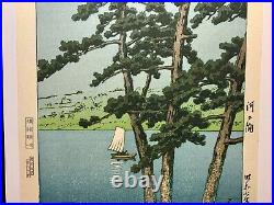 Kawase Hasui Lake Kawaguchi Japanese Woodblock Print Original 1932