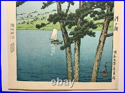 Kawase Hasui Lake Kawaguchi Japanese Woodblock Print Original 1932