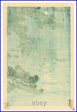 Kawase Hasui Moon at Matsushima antique Japanese Woodblock Print