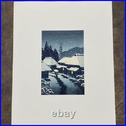 Kawase Hasui woodblock print Terashimamura in the Snow with Hasui's seal Japan