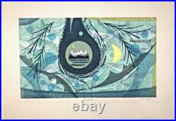 Kazou Otani Woodblock Print Blue Dream of the Mountains 1998 ED 9/15