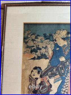 Keisei Eisen (1790 1848) Mother And Child Strolling At Asukayama Woodblock