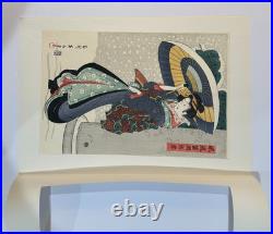 Kikukawa Eizan Woodblock Print 10 x 15 Reproduction First Snow at Tomioka