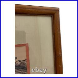 Kitagawa Utamaro Japanese Woodblock Reprint Woman Writing Framed 20x26 Vtg
