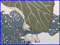 Kitagawa Utamaro Ukiyo-e Woodblock Print Gold Beetle and Frogs