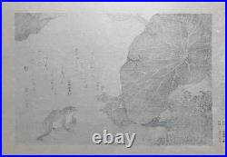 Kitagawa Utamaro Ukiyo-e Woodblock Print Gold Beetle and Frogs