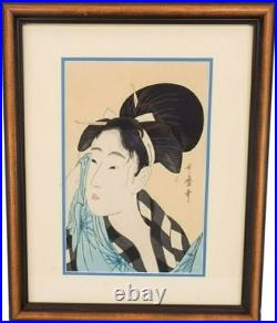 Kitagawa Utamaro Woodblock Japanese ukiyo-e Ase O Fuku Onna Woman Wiping Sweat