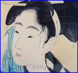 Kitagawa Utamaro Woodblock Japanese ukiyo-e Ase O Fuku Onna Woman Wiping Sweat