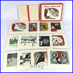 Kiyoshi Saito 12 Woodblock Print Cards Boxed Set 1950's Mint Condition