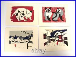 Kiyoshi Saito 12 Woodblock Print Cards Boxed Set 1950's Mint Condition
