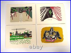 Kiyoshi Saito 12 Woodblock Print Cards Boxed Set 1950's Mint Condition