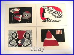 Kiyoshi Saito 12 Woodblock Print Cards Boxed Set 1950's Mint Condition