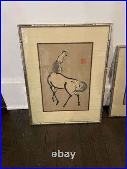 Kiyoshi Saito Horse Japanese Woodblock Print Signed Vintage Art Original Kiyoshi Saito Horse Japanese Woodblock Print Signed Vintage Art Original