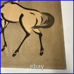 Kiyoshi Saito Horse Japanese Woodblock Print Signed Vintage Art Original