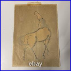 Kiyoshi Saito Horse Japanese Woodblock Print Signed Vintage Art Original
