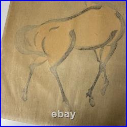 Kiyoshi Saito Horse Japanese Woodblock Print Signed Vintage Art Original