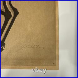 Kiyoshi Saito Rearing Horse Japanese Woodblock Print Signed Art